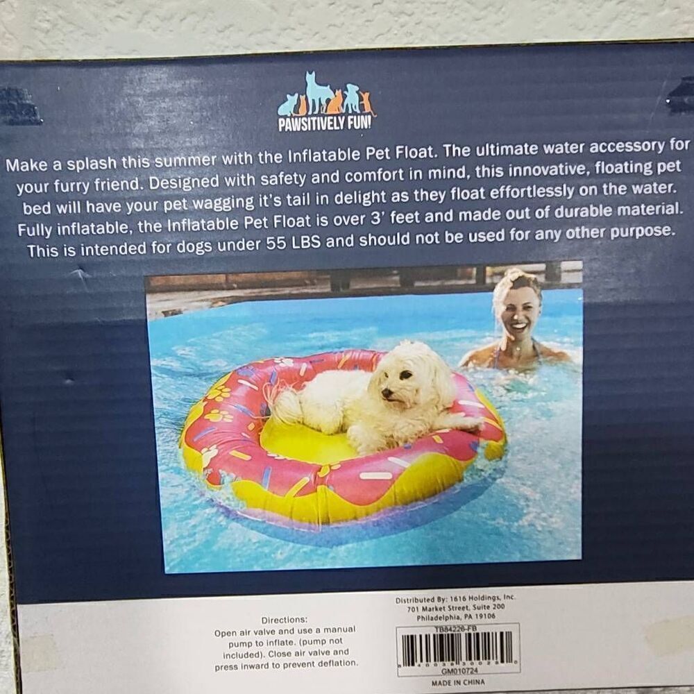 Pawsitively Fun Inflatable Pet Float Dog Lounger -C - Picture 3 of 5